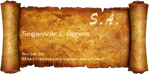 Segesvári Ágnes névjegykártya