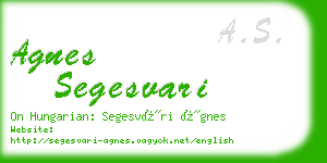 agnes segesvari business card